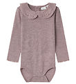 Name It Body l/æ - Uld - NmfWang - Purple Dove m. Hulmønster