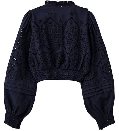 Sofie Schnoor Bluse - Dark Blue m. Hulmønster Sofie Schnoor Bluse - Dark Blue m. Hulmønster