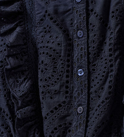 Sofie Schnoor Bluse - Dark Blue m. Hulmønster Sofie Schnoor Bluse - Dark Blue m. Hulmønster