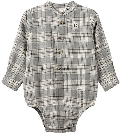 Sofie Schnoor Skjortebody - Khaki m. Tern Sofie Schnoor Skjortebody - Khaki m. Tern