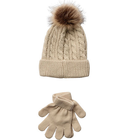 Sofie Schnoor Hue/Handsker - Strik - Brown Melange