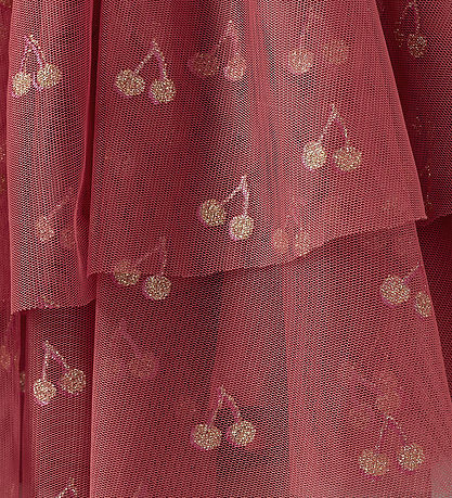 Sofie Schnoor Kjole - Coral Pink m. Kirsebær/Glimmer Sofie Schnoor Kjole - Coral Pink m. Kirsebær/Glimmer