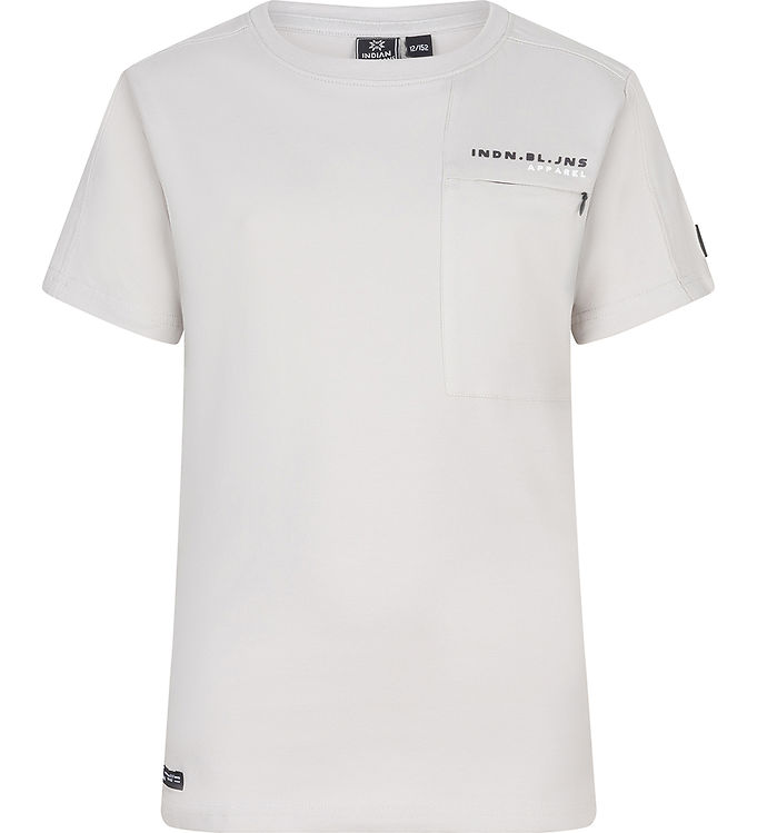 Indian Blue Jeans T-shirt - Pocket Zip - Grå