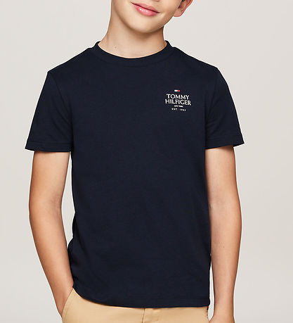 Tommy Hilfiger T-shirt - TH Logo Puff - Desert Sky