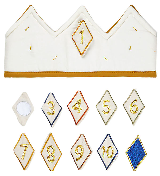 Fabelab Fødselsdagskrone m. Tal - Stof - Oat Milk