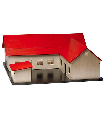 Krea Bondegård - Træ - 60x60 cm - Natur/Rød Krea Bondegård - Træ - 60x60 cm - Natur/Rød