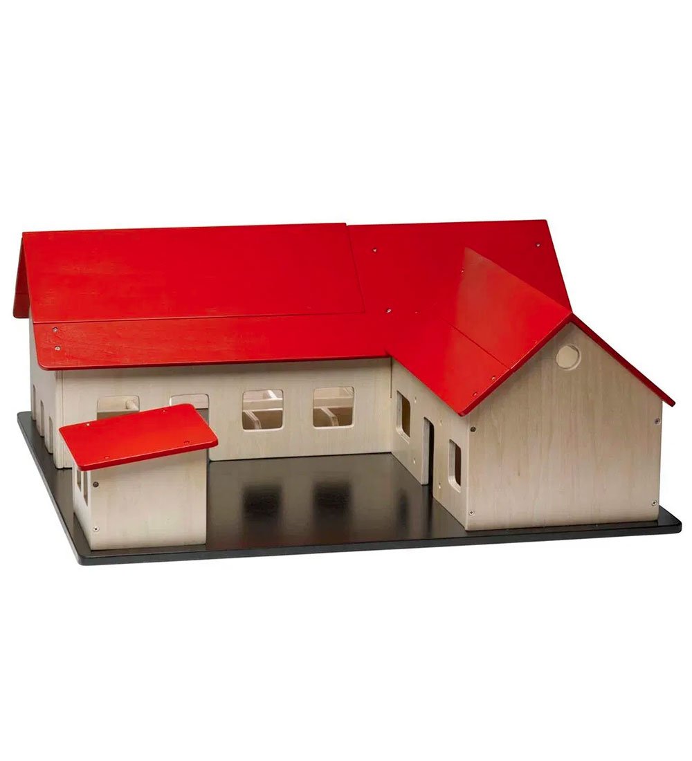 Krea Bauernhaus - Holz - 60x60 cm - Natur/Rot - Krea - One Size - Spielzeug