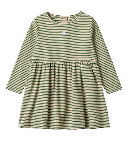 Wheat Kjole - Rib - Sessa - Elm Green Stripe Wheat Kjole - Rib - Sessa - Elm Green Stripe