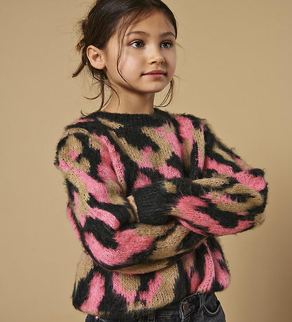 Kids Only Bluse - Strik - KogWild - Pirate Black/Salmon Rose + C Kids Only Bluse - Strik - KogWild - Pirate Black/Salmon Rose + C