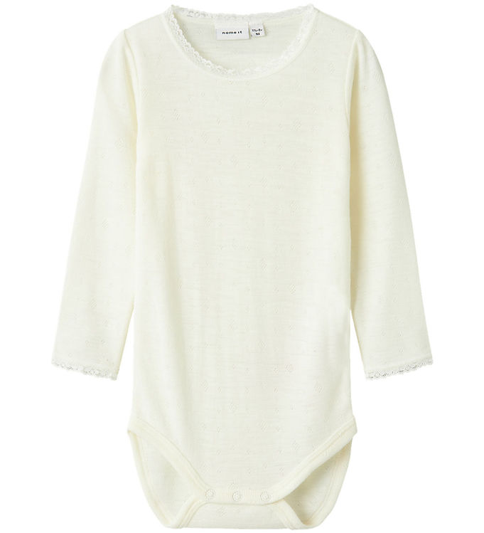 Name It Body l/æ - Uld - Noos - NmfWang - Snow White m. Hulmønst