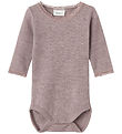 Name It Body l/æ - Uld - Noos - NbfWang - Purple Dove m. Hulmøns