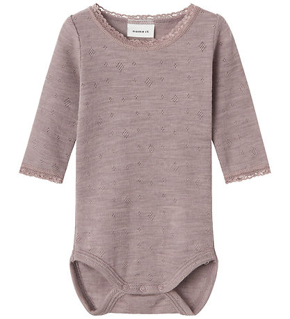 Name It Body l/æ - Uld - Noos - NbfWang - Purple Dove m. Hulmøns