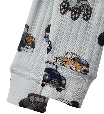 Name It Leggings - Uld - Noos - NbmWang - Gray Dawn m. Biler