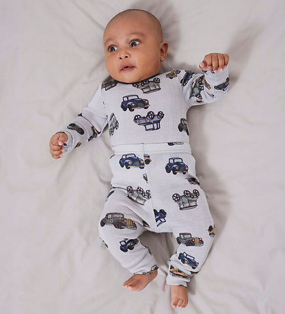 Name It Leggings - Uld - Noos - NbmWang - Gray Dawn m. Biler