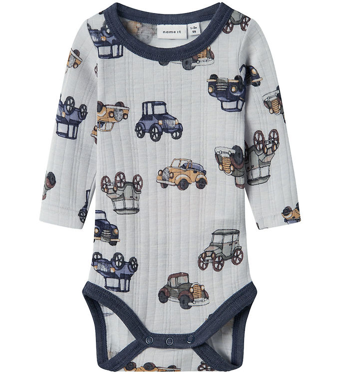 Name It Body l/æ - Uld - Noos - NbmWang - Grey Dawn m. Biler