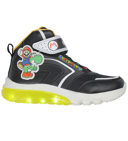 Geox Støvler m. Lys - J Ciberdron - Super Mario - Sort/Gul Geox Støvler m. Lys - J Ciberdron - Super Mario - Sort/Gul