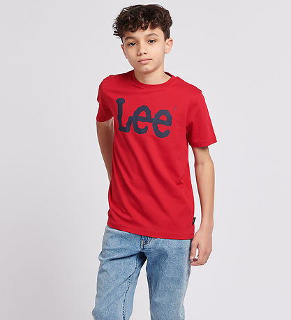 Lee T-shirt - Wobbly Graphic - Tango Red