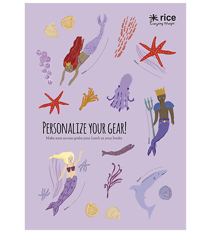 Rice Stickers To Lunchbox - 18 pcs - Lavender/Mermaid