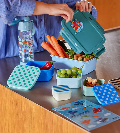 Rice Klistermærker Til Madkasse - 11 stk. - Støvet Blå/Dragon Rice Klistermærker Til Madkasse - 11 stk. - Støvet Blå/Dragon