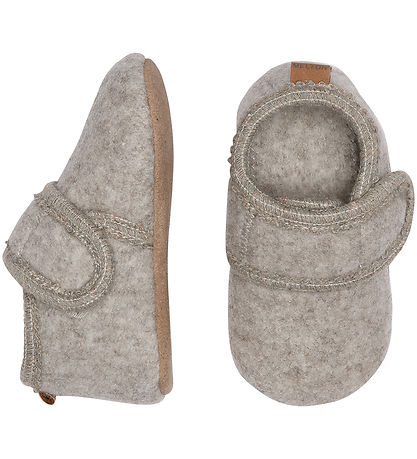 Melton Hjemmesko - Uld - Beige Melange Melton Hjemmesko - Uld - Beige Melange