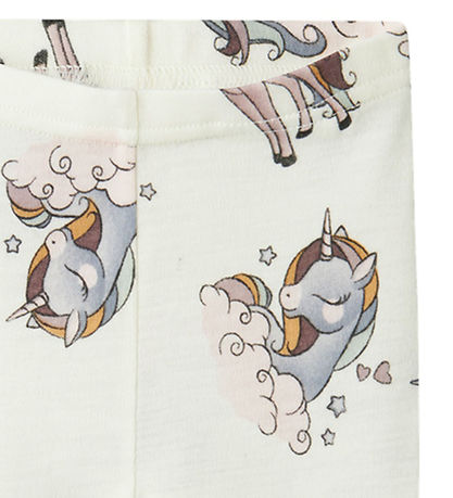 Name It Leggings - Wool - NbfWillitus - Snow White w. Unicorns