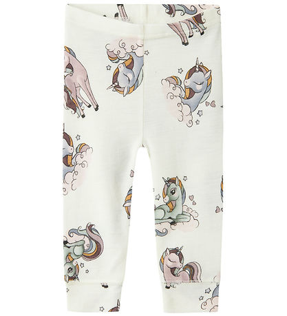 Name It Leggings - Wool - NbfWillitus - Snow White w. Unicorns