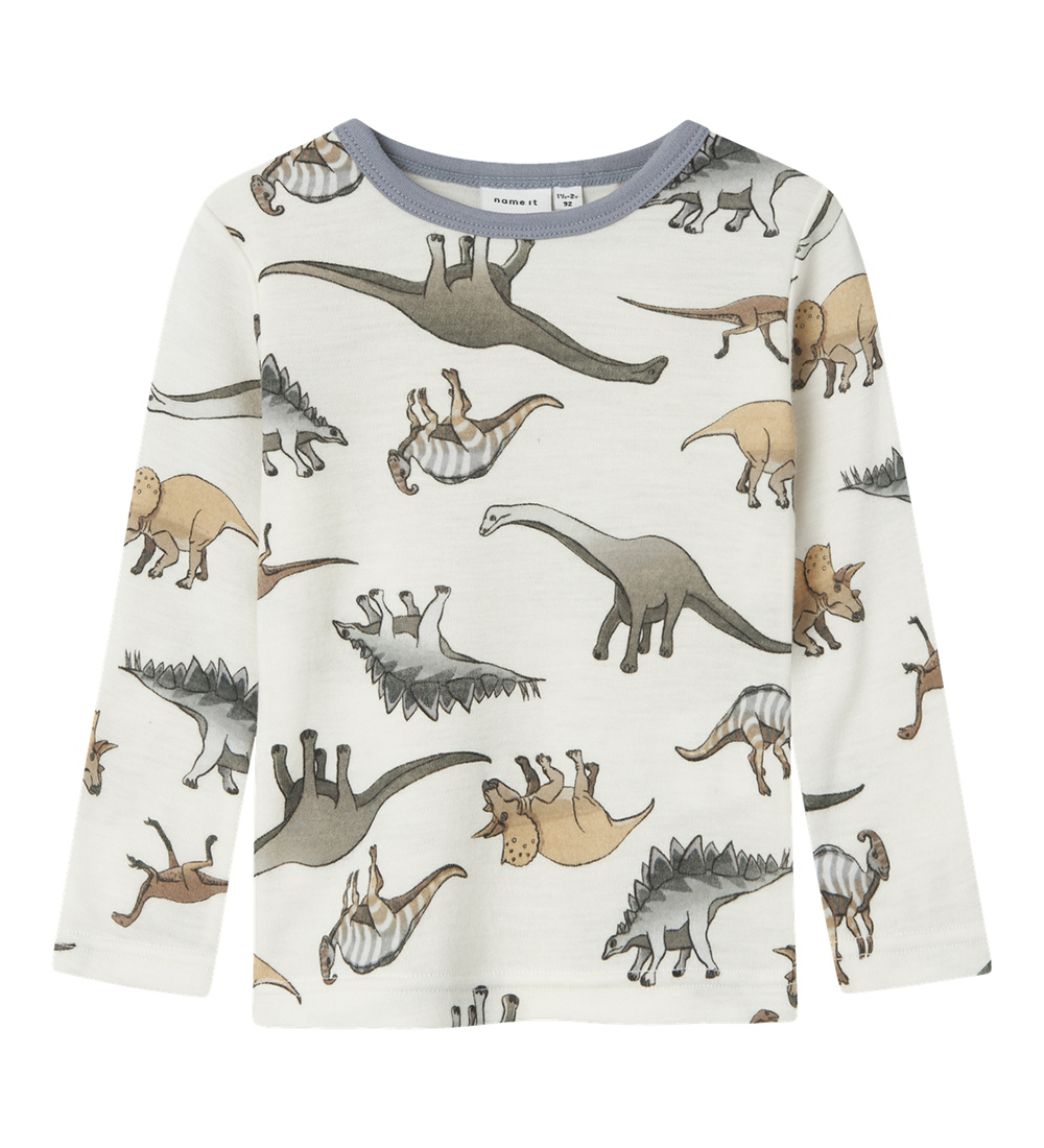 Name It Bluse - Wolle - Noos - NmmWillitus - Snow White m. Dinos - Name It - 1½ Jahre (86) - Blusen