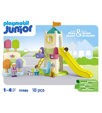 Playmobil Junior - Oplevelsestårn Med Isbod - 71703 - 18 Dele