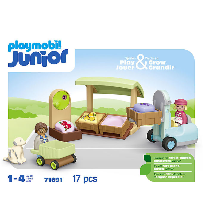 Playmobil Junior - Økologisk Markedsbod og... - 71691 - 17 Dele