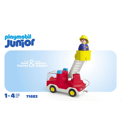 Playmobil Junior - Brandbil Med Stige - 71683 - 2 Dele