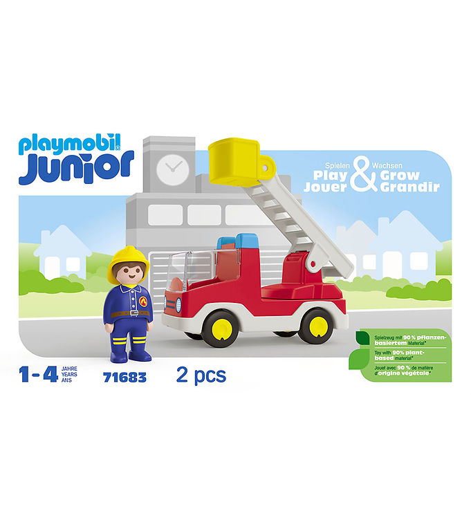 Playmobil Junior - Brandbil Med Stige - 71683 - 2 Dele
