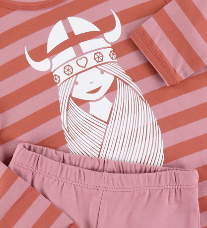 Danefæ Nattøj - Danelukoeje Set - Swedish Red/Antique Rose Freja Danefæ Nattøj - Danelukoeje Set - Swedish Red/Antique Rose Freja