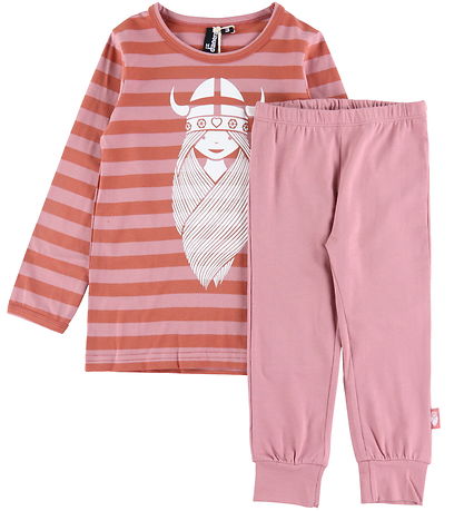 Danefæ Nattøj - Danelukoeje Set - Swedish Red/Antique Rose Freja Danefæ Nattøj - Danelukoeje Set - Swedish Red/Antique Rose Freja