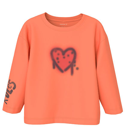 Name It Bluse - NmfNoa - Fusion Coral m. Hjerte Name It Bluse - NmfNoa - Fusion Coral m. Hjerte