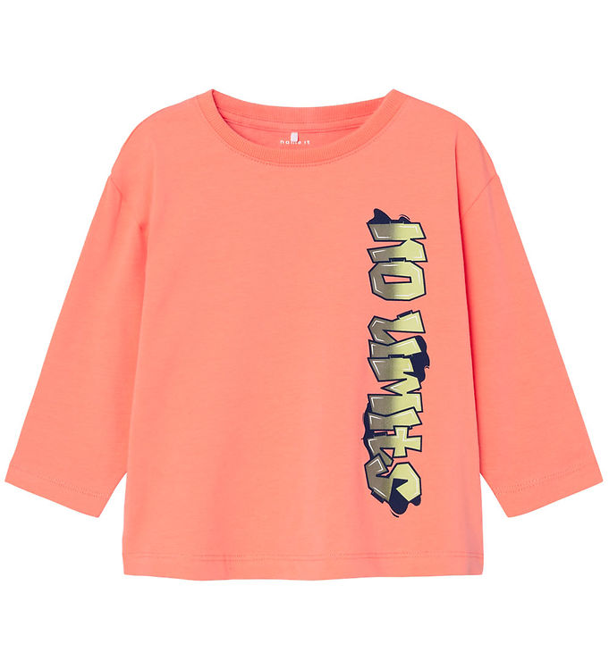Name It Tröja - NmmNoel - Fusion Coral m. Graffiti