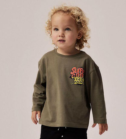 Name It Bluse - NmmNoel - Deep Lichen Green m. Graffiti Name It Bluse - NmmNoel - Deep Lichen Green m. Graffiti