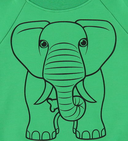 DYR-Cph Sweatshirt - Dyrbellow - Green Outline Elefant