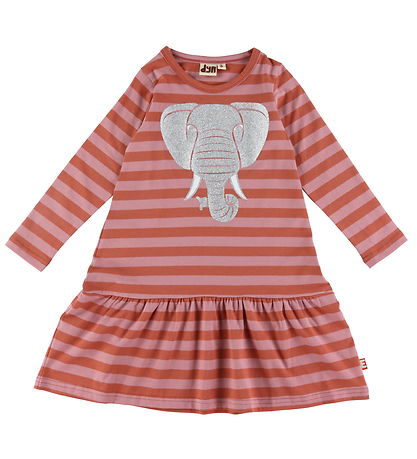 DYR-Cph Kjole - Dyrbirdy - Antique Rose/Swedish Red Elefant DYR-Cph Kjole - Dyrbirdy - Antique Rose/Swedish Red Elefant