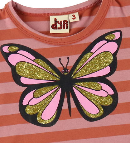 DYR-Cph Bluse - Dyrroar Aob/Strib - Antique  Rose/Swedish Red DYR-Cph Bluse - Dyrroar Aob/Strib - Antique  Rose/Swedish Red