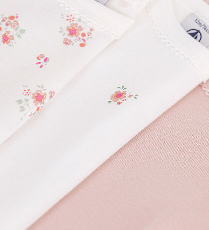 Petit Bateau Body l/æ - 3-pak - Hvid/Rosa Petit Bateau Body l/æ - 3-pak - Hvid/Rosa