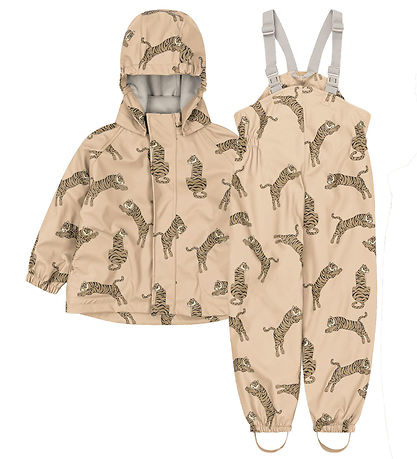 Konges Sløjd Regntøj m. Seler - Fleecefor - PU - Tiger Konges Sløjd Regntøj m. Seler - Fleecefor - PU - Tiger