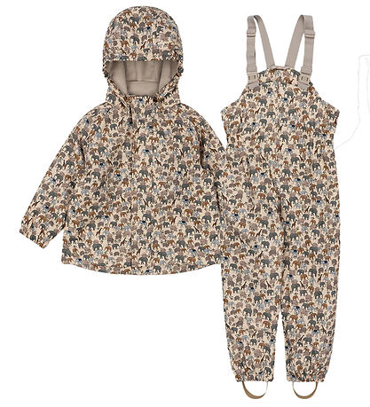 Konges Sløjd Regntøj m. Seler - Fleecefor - PU - Safari Konges Sløjd Regntøj m. Seler - Fleecefor - PU - Safari