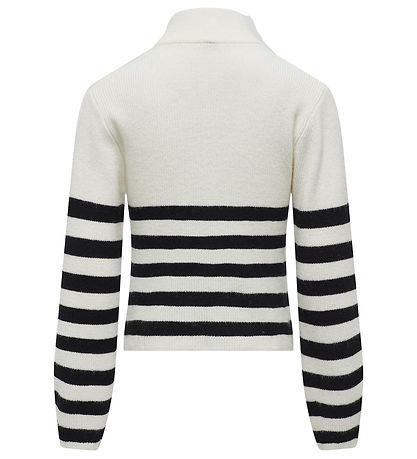 Kids Only Bluse - Half Zip - Noos - KogFranca - Cloud Dancer/Bla