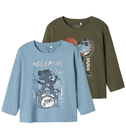 Name It Bluse - NmmVagno - 2-pak - Tea Leaf/Mountain Spring Name It Bluse - NmmVagno - 2-pak - Tea Leaf/Mountain Spring