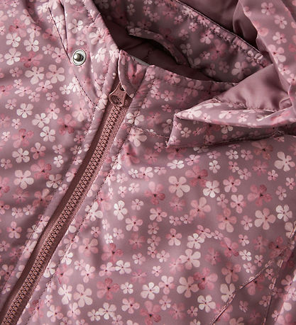 Name It Vinterjakke - NbfMaxi - Grape Shake/Flowers