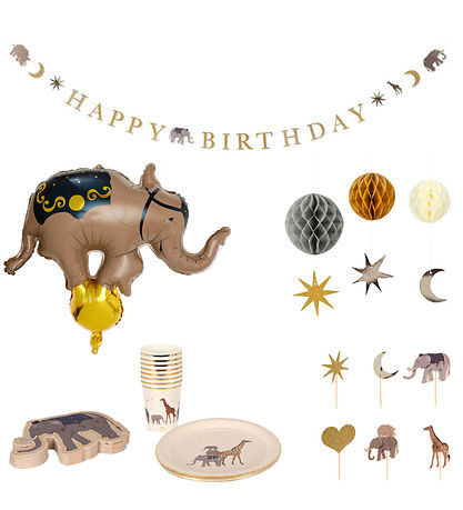 Konges Sløjd Fødselsdagssæt til 8 Personer - 49 Dele - Safari Konges Sløjd Fødselsdagssæt til 8 Personer - 49 Dele - Safari