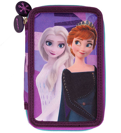 Frozen Pencil Case w. Contents - Filled Double Decker - Purple