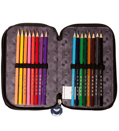 Spiderman Penalhus m. Indhold -  Filled Double Decker - Sort/Blå Spiderman Penalhus m. Indhold -  Filled Double Decker - Sort/Blå