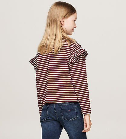 Tommy Hilfiger Bluse - Stripe - Deep Rouge Stripe Tommy Hilfiger Bluse - Stripe - Deep Rouge Stripe