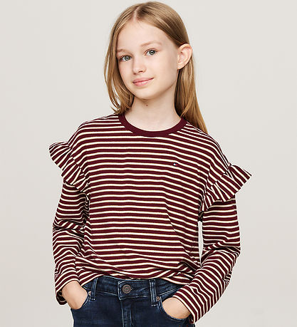 Tommy Hilfiger Bluse - Stripe - Deep Rouge Stripe Tommy Hilfiger Bluse - Stripe - Deep Rouge Stripe